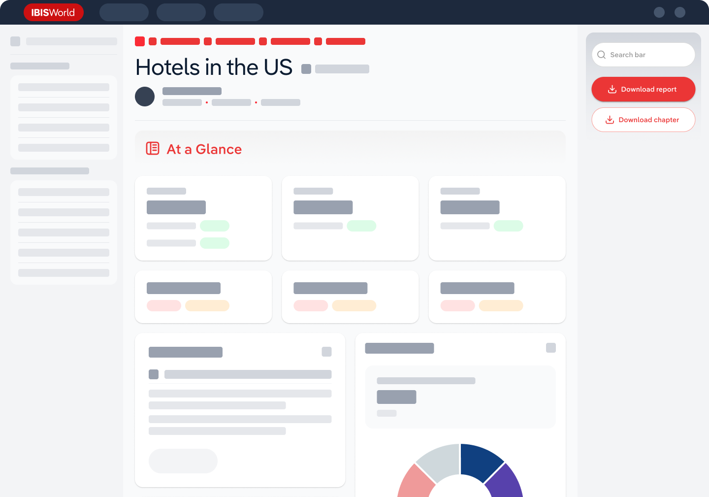 Screen of the IBISWorld platform user interface